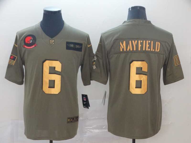 Nike Browns 6 Baker Mayfield 2019 Olive Gold Salute To Service Limited Jersey,We sell and wholesale Nike Browns 6 Baker Mayfield 2019 Olive Gold Salute To Service Limited Jersey on line form chian!